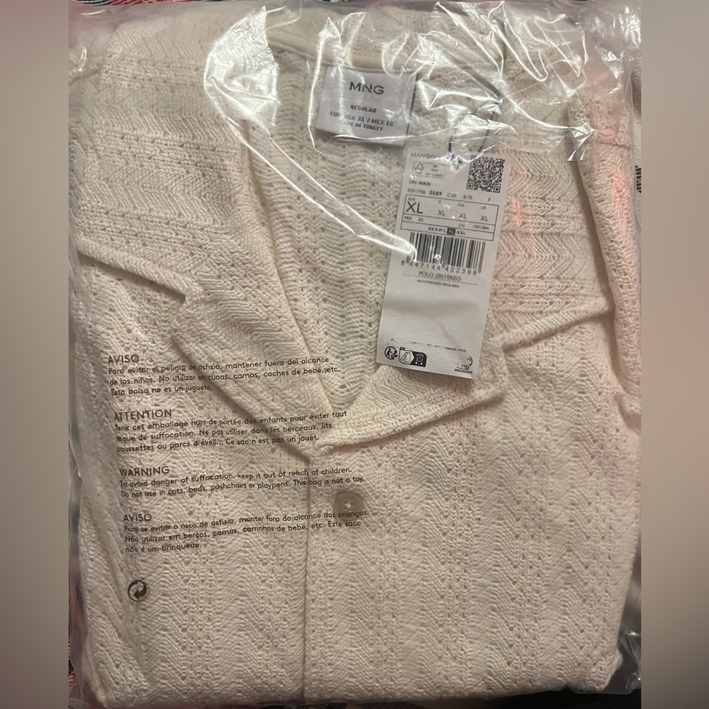 Mango Cream CROCHET KNITTED SHIRT